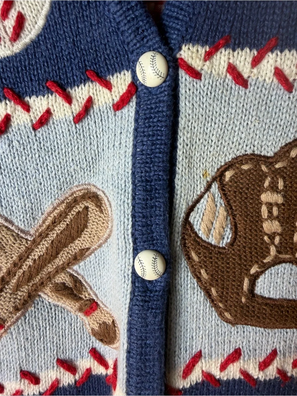 Vintage BellePointe size xl Navy Baseball Patchwork Sweater Vest
